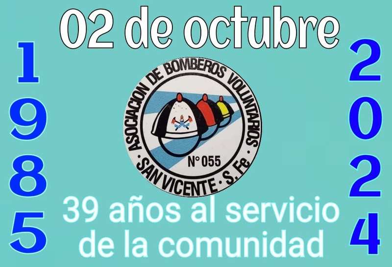 2 DE OCTUBRE: 39 AÑOS DE LA ASOCIACIÓN DE BOMBEROS VOLUNTARIOS DE SAN VICENTE